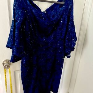 Elegant Blue Lace Dress